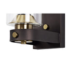 NL75549 Malcom Wall Lamp 1 Light Brown Oxide/Bronze With Clear Glass Shades