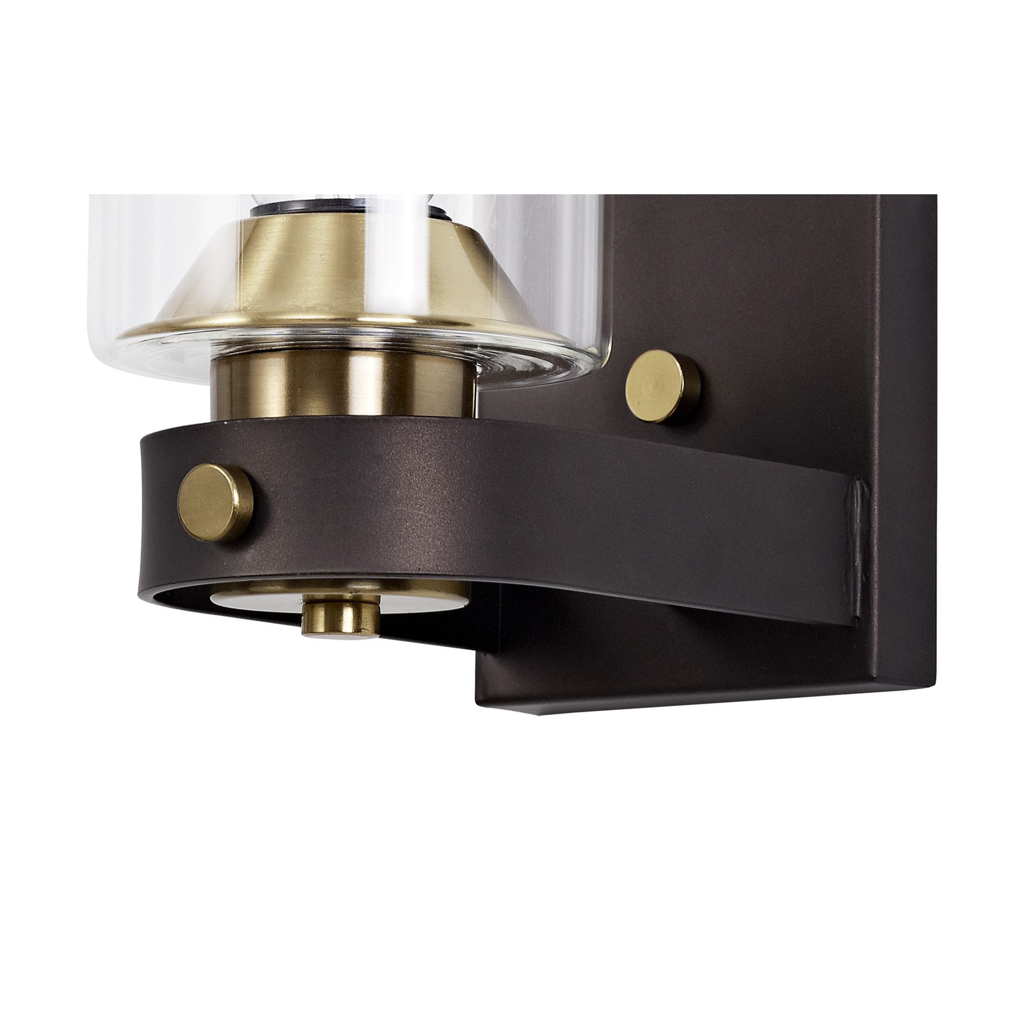 NL75549 Malcom Wall Lamp 1 Light Brown Oxide/Bronze With Clear Glass Shades