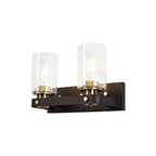 NL75559 Malcom Wall Lamp 2 Light Brown Oxide/Bronze With Clear Glass Shades