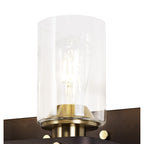 NL75559 Malcom Wall Lamp 2 Light Brown Oxide/Bronze With Clear Glass Shades