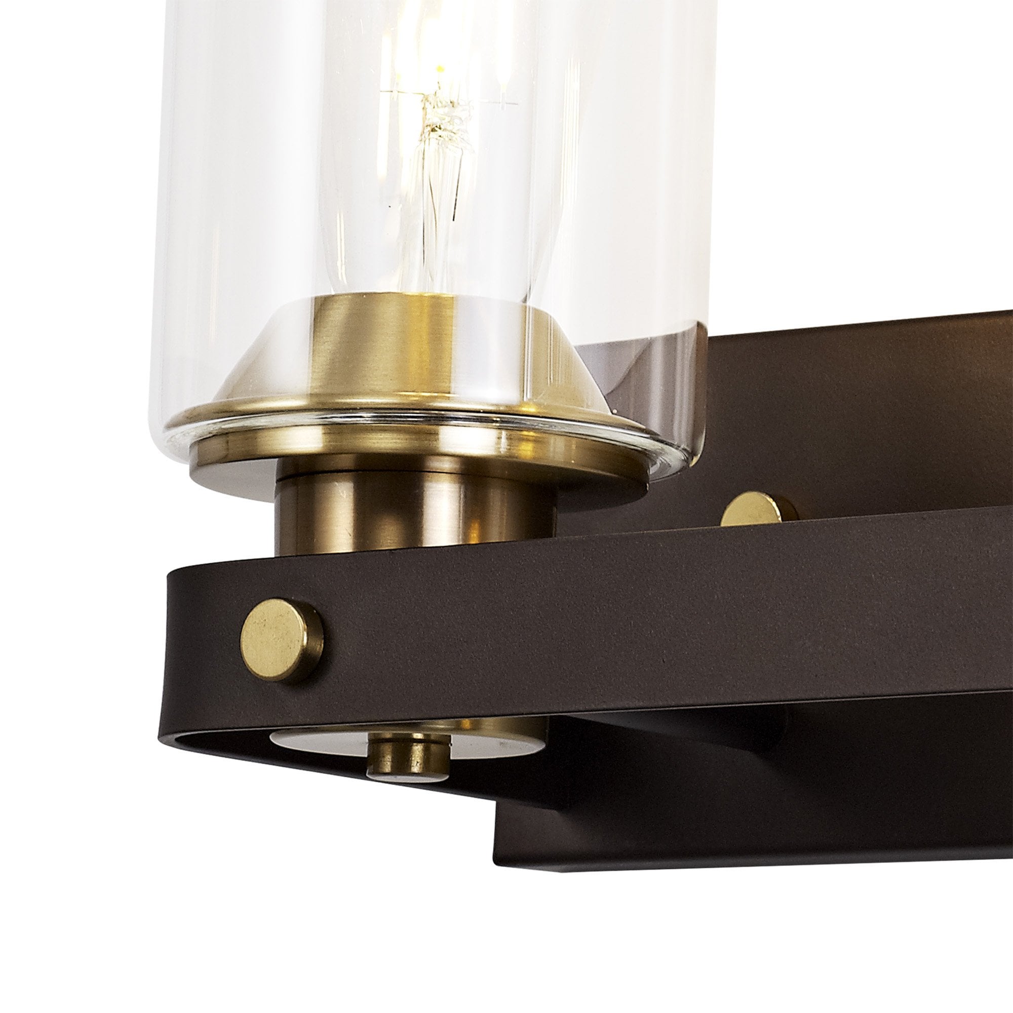 NL75559 Malcom Wall Lamp 2 Light Brown Oxide/Bronze With Clear Glass Shades