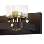 NL75559 Malcom Wall Lamp 2 Light Brown Oxide/Bronze With Clear Glass Shades