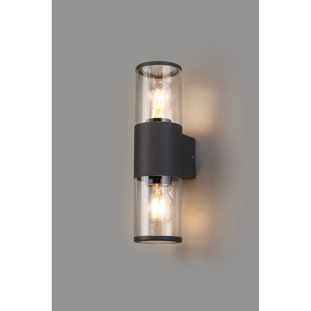 NL7776/CL9 Marc Outdoor Wall Lamp 2 Light Anthracite/Clear