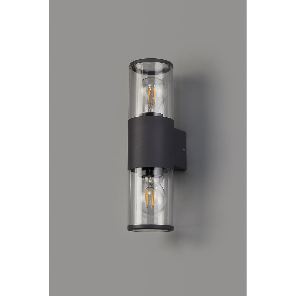 NL7776/CL9 Marc Outdoor Wall Lamp 2 Light Anthracite/Clear