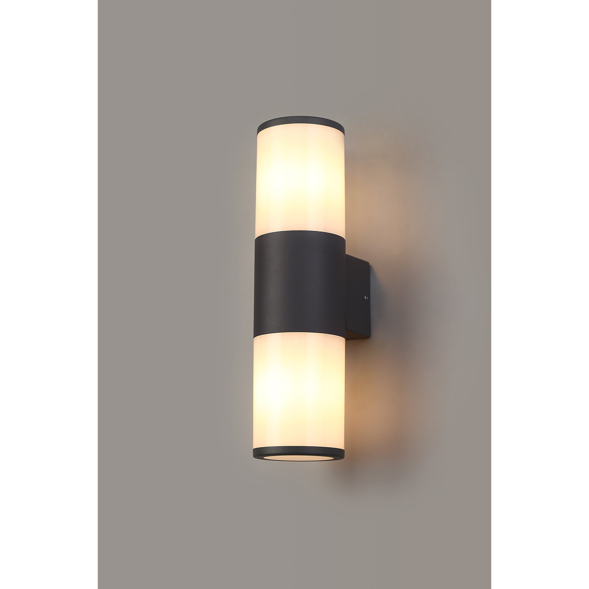 NL7776/OP9 Marc Outdoor Wall Lamp 2 Light Anthracite/Opal