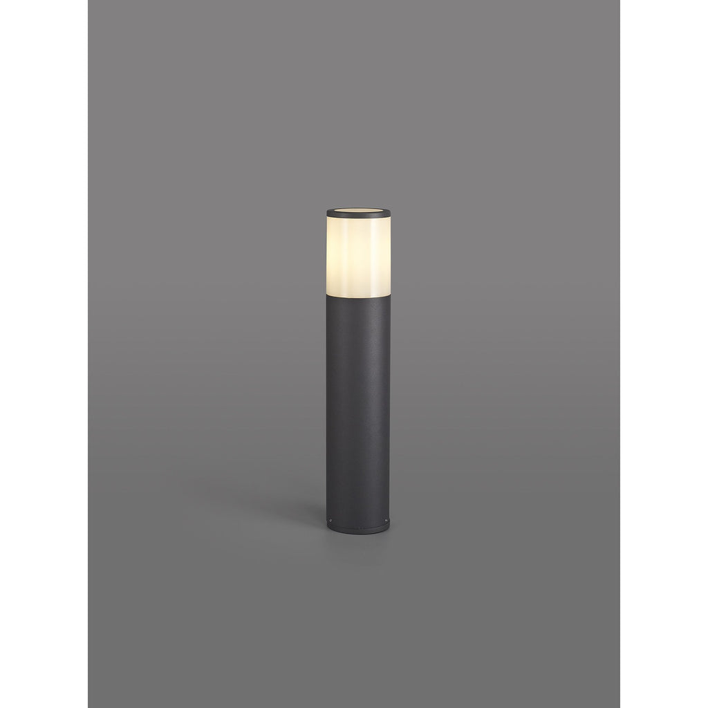 NL7777/OP9 Marc Outdoor 45cm Post Lamp 1 Light Anthracite/Opal