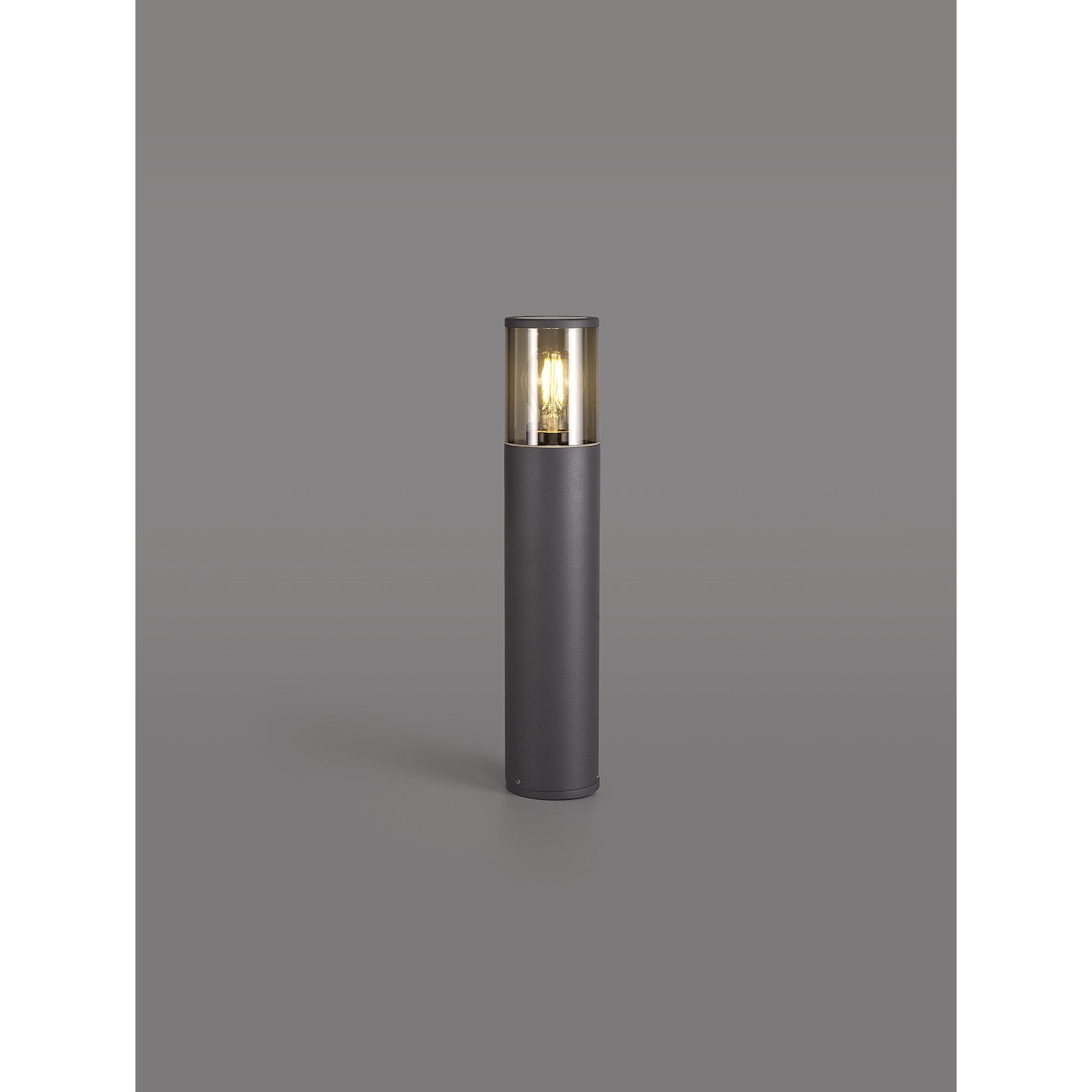 NL7777/SM9 Marc Outdoor 45cm Post Lamp 1 Light Anthracite/Smoked