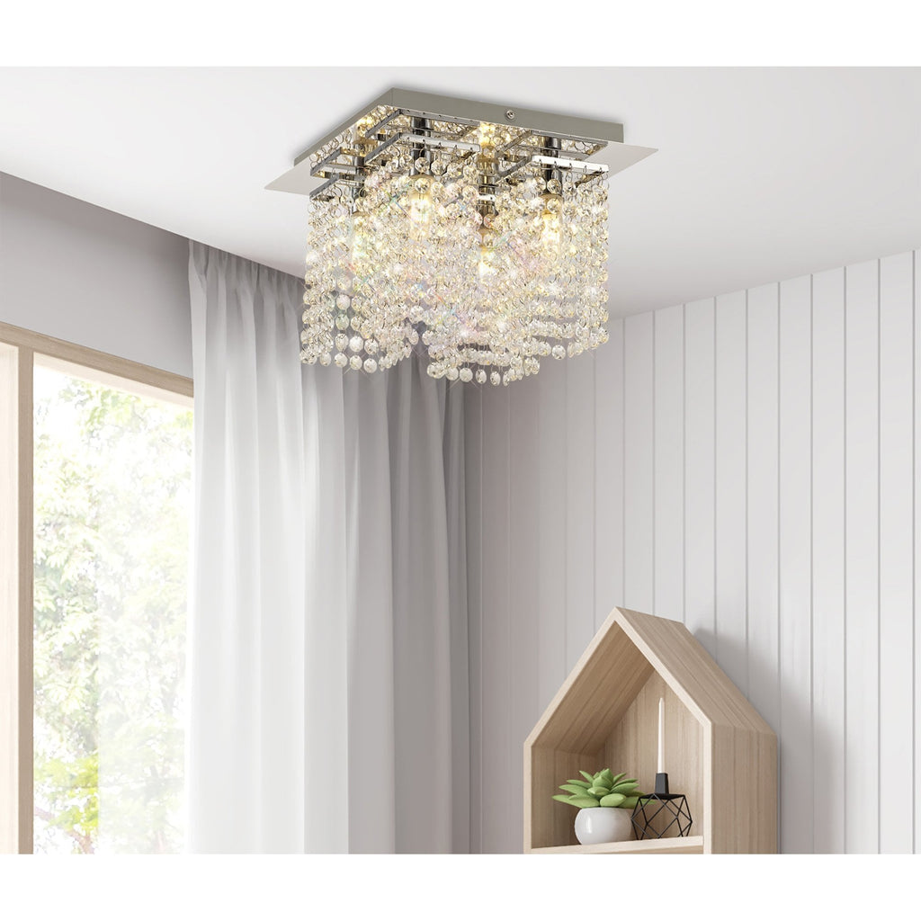 NL70549 Marie Bathroom Ceiling  Light 4 Light Polished Chrome/Crystal