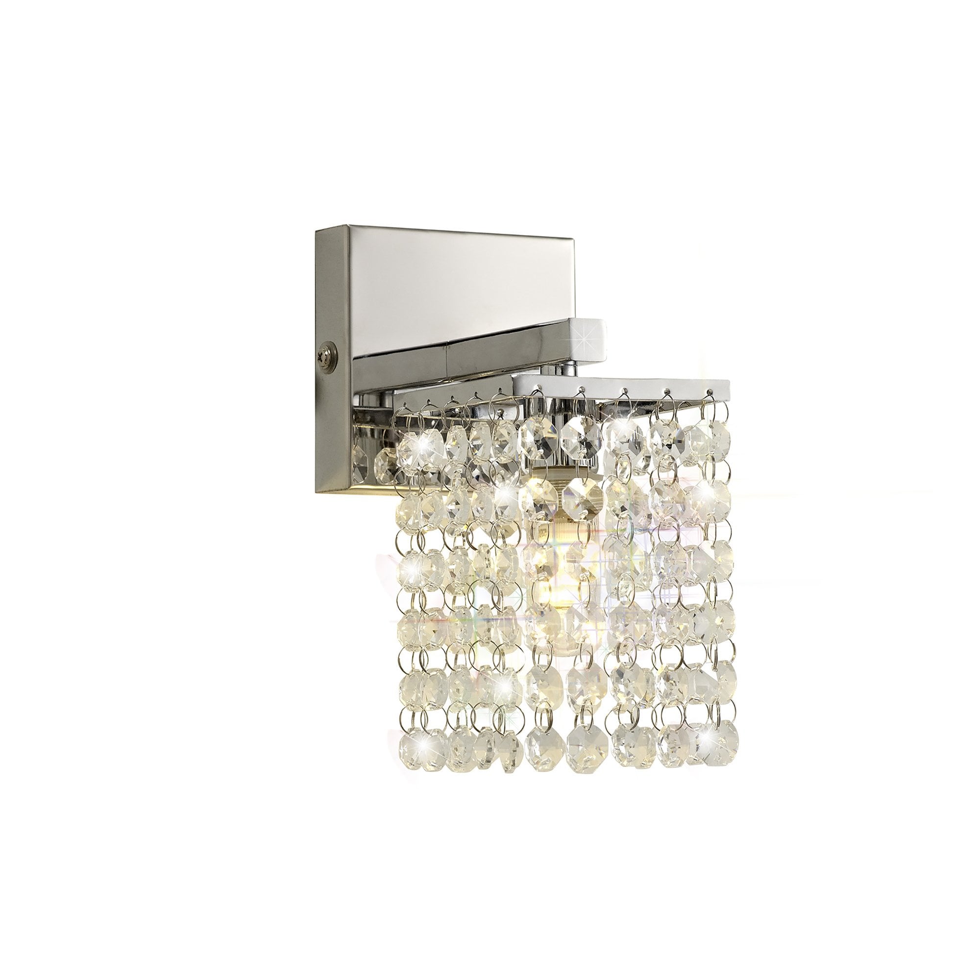 NL70559 Marie Bathroom Wall Lamp 1 Light Polished Chrome/Crystal