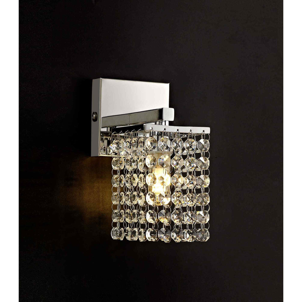 NL70559 Marie Bathroom Wall Lamp 1 Light Polished Chrome/Crystal
