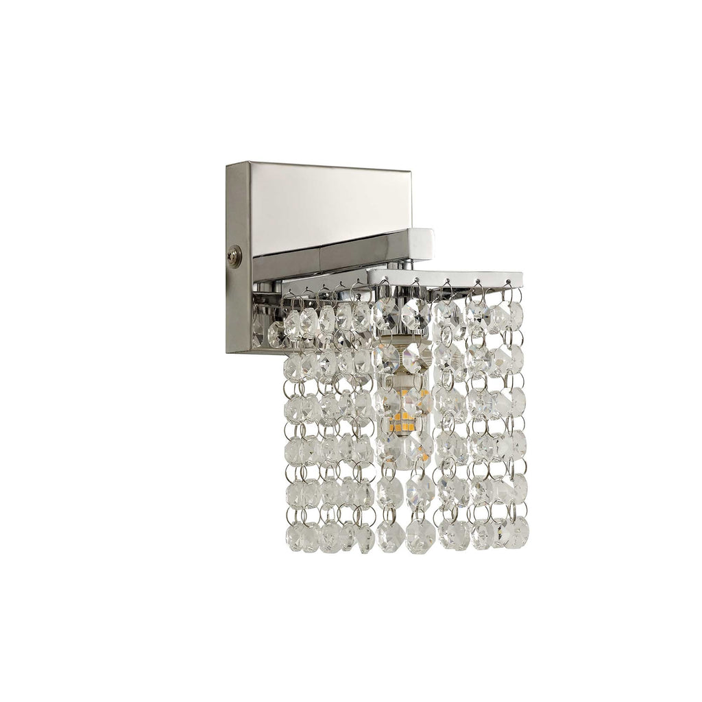 NL70559 Marie Bathroom Wall Lamp 1 Light Polished Chrome/Crystal