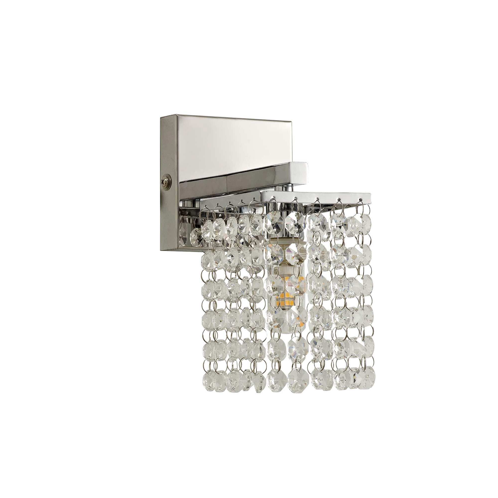 NL70559 Marie Bathroom Wall Lamp 1 Light Polished Chrome/Crystal