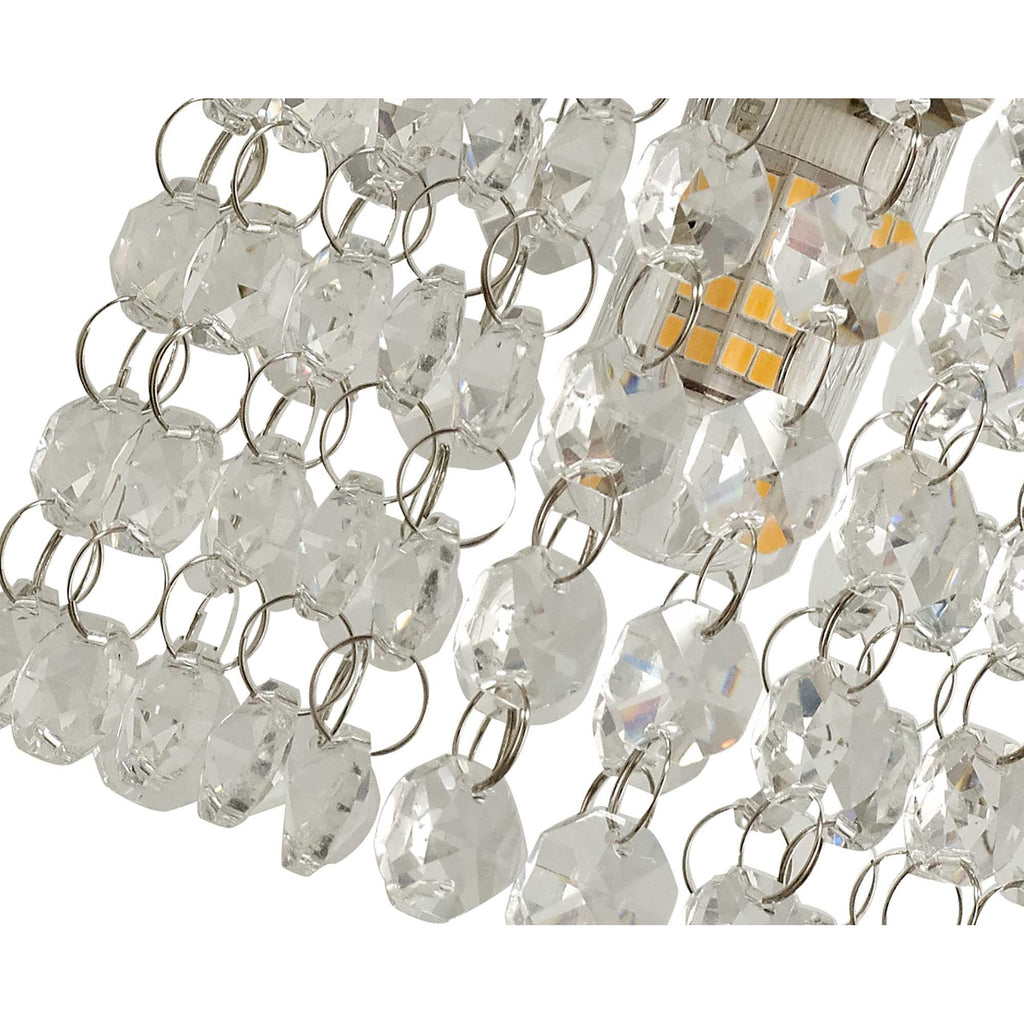 NL70559 Marie Bathroom Wall Lamp 1 Light Polished Chrome/Crystal