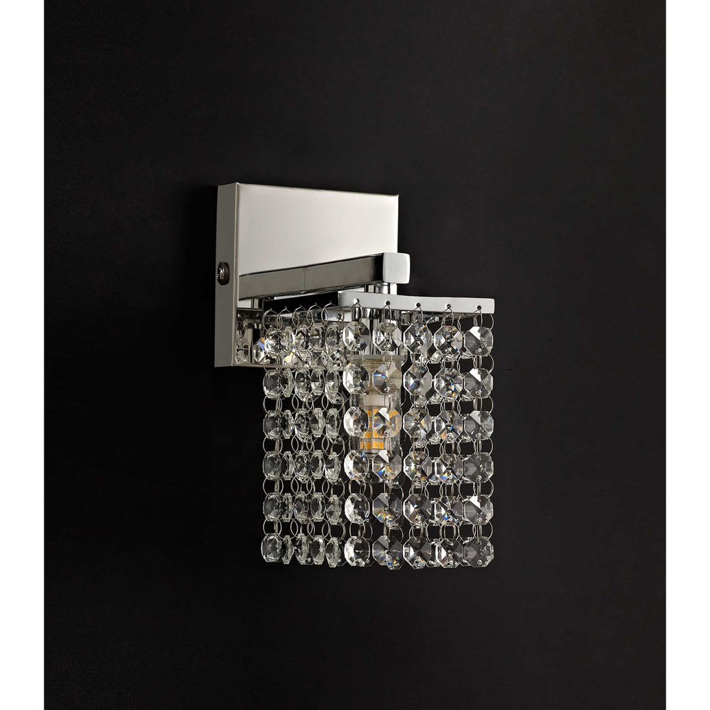 NL70559 Marie Bathroom Wall Lamp 1 Light Polished Chrome/Crystal