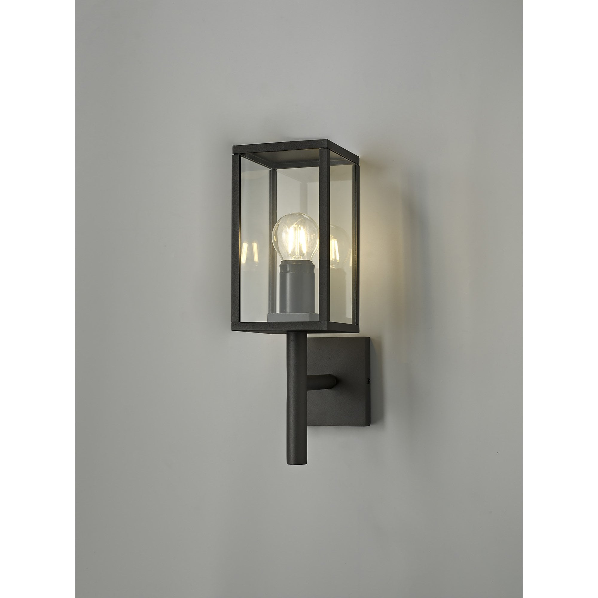 NL71169 Mateo Outdoor Upward Wall Lamp 1 Light Graphite Black