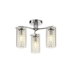 NL70449 Minnie Semi Ceiling 3 Light Polished Chrome/Crystal/Glass