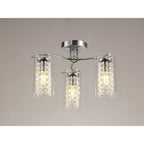 NL70449 Minnie Semi Ceiling 3 Light Polished Chrome/Crystal/Glass