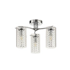 NL70449 Minnie Semi Ceiling 3 Light Polished Chrome/Crystal/Glass