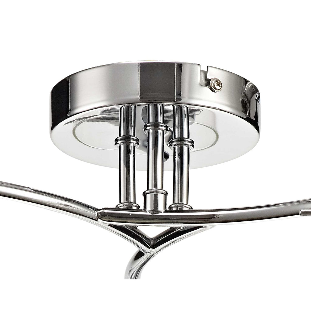 NL70449 Minnie Semi Ceiling 3 Light Polished Chrome/Crystal/Glass