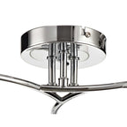NL70449 Minnie Semi Ceiling 3 Light Polished Chrome/Crystal/Glass