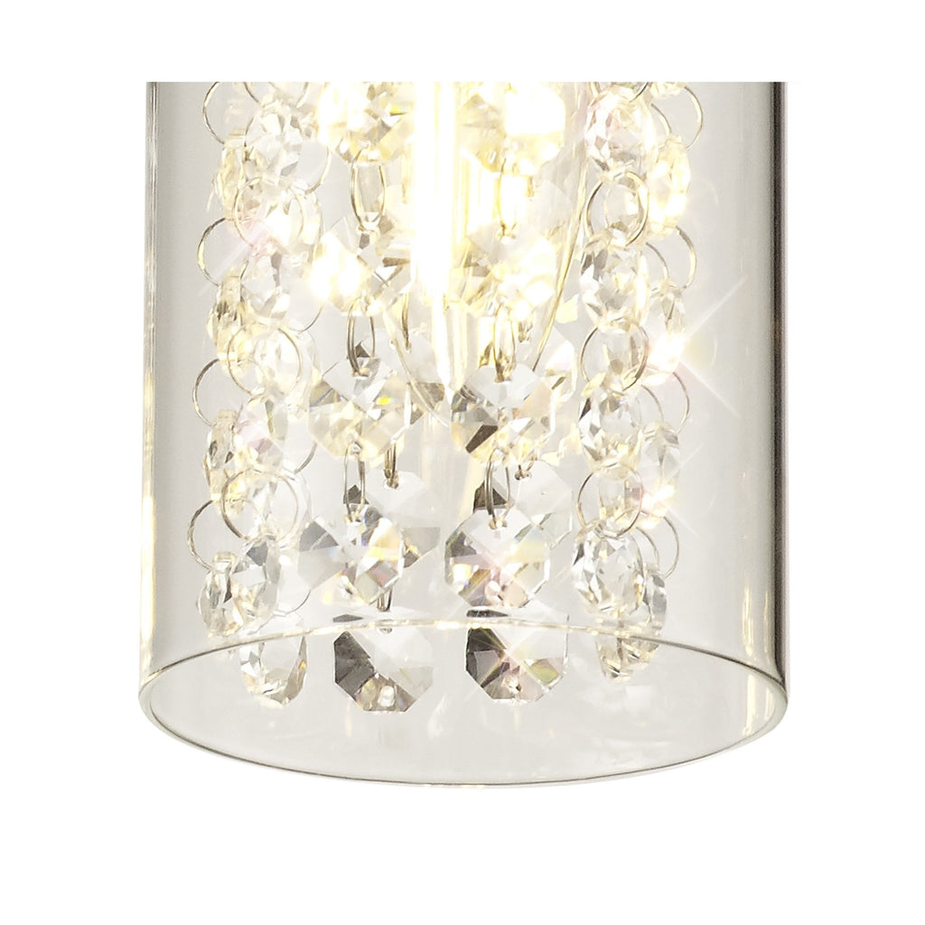 NL70449 Minnie Semi Ceiling 3 Light Polished Chrome/Crystal/Glass