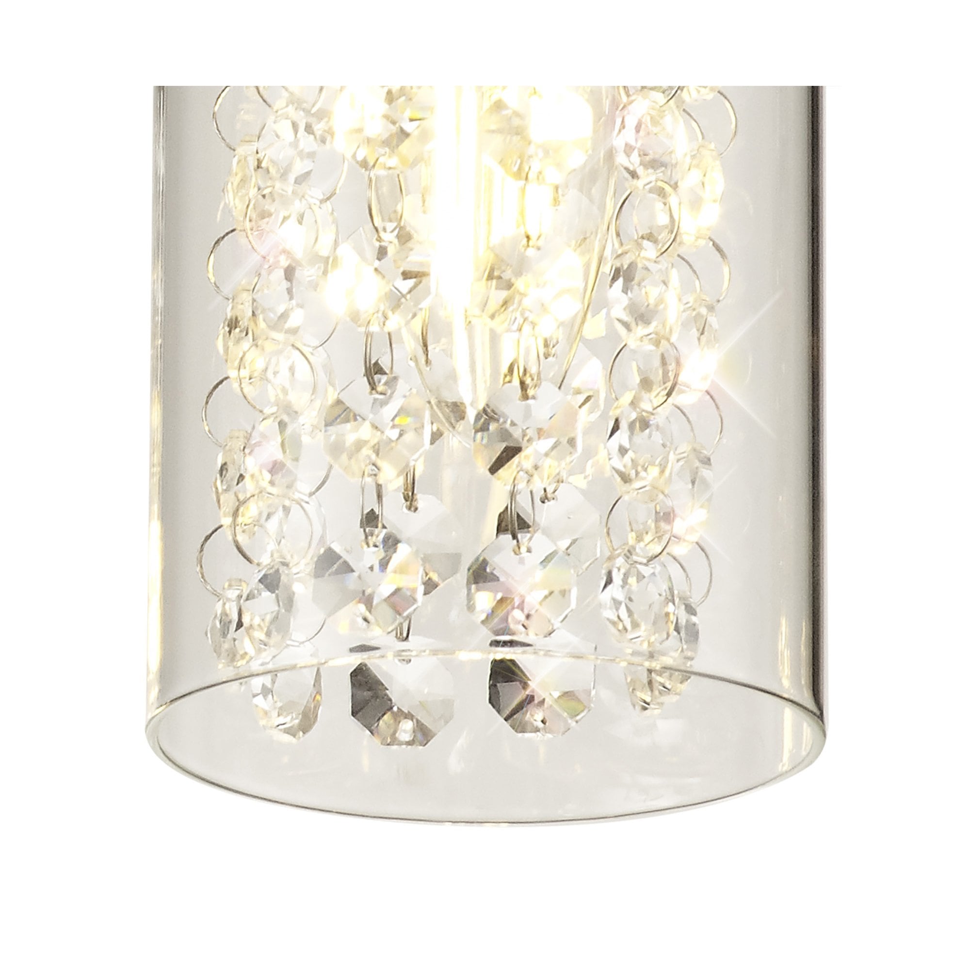 NL70449 Minnie Semi Ceiling 3 Light Polished Chrome/Crystal/Glass