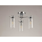 NL70449 Minnie Semi Ceiling 3 Light Polished Chrome/Crystal/Glass