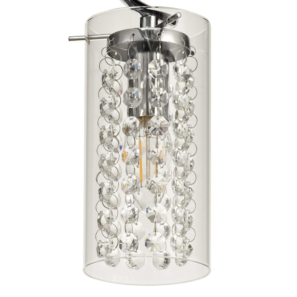 NL70459 Minnie Semi Ceiling 5 Light Polished Chrome/Crystal/Glass