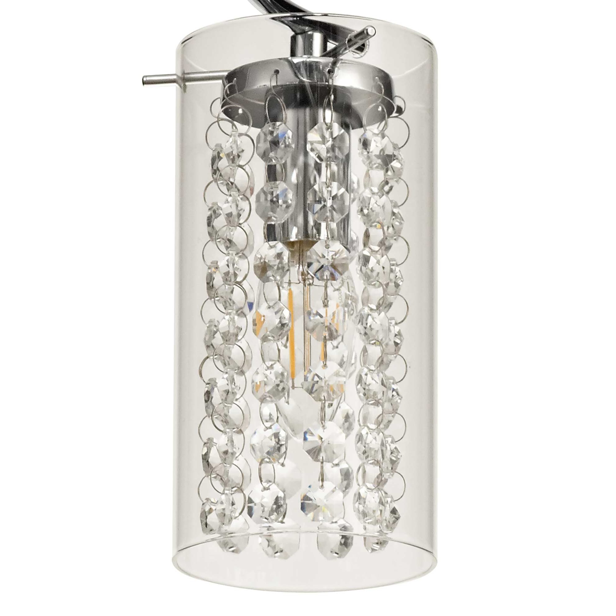 NL70459 Minnie Semi Ceiling 5 Light Polished Chrome/Crystal/Glass