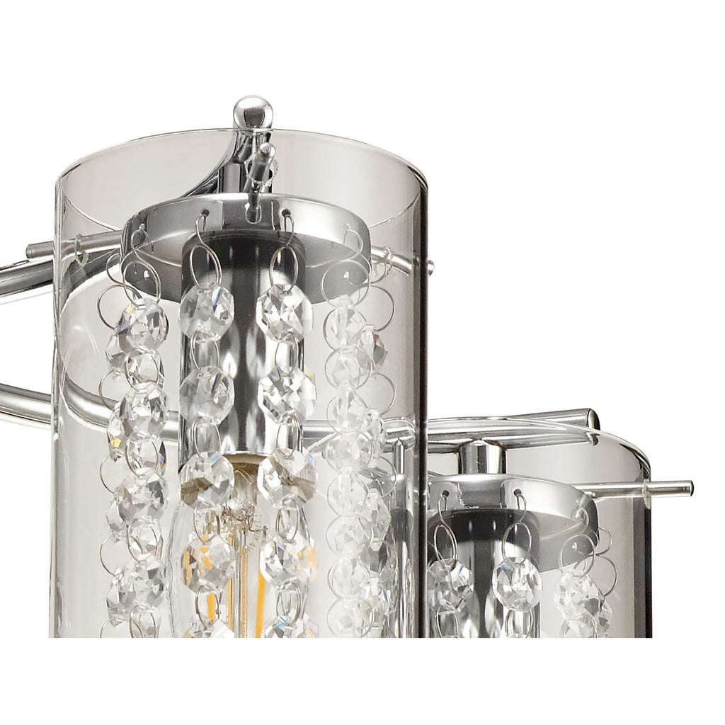 NL70459 Minnie Semi Ceiling 5 Light Polished Chrome/Crystal/Glass