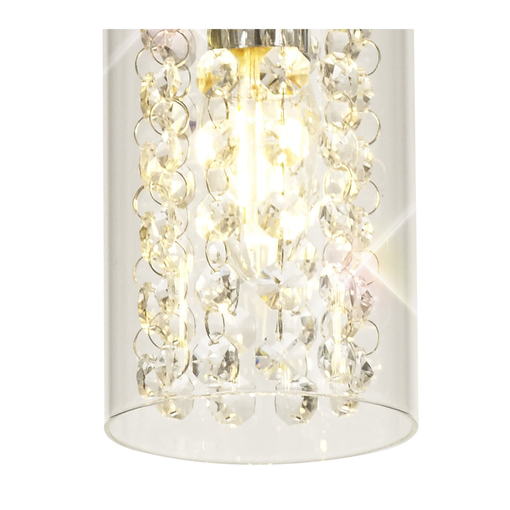NL70459 Minnie Semi Ceiling 5 Light Polished Chrome/Crystal/Glass