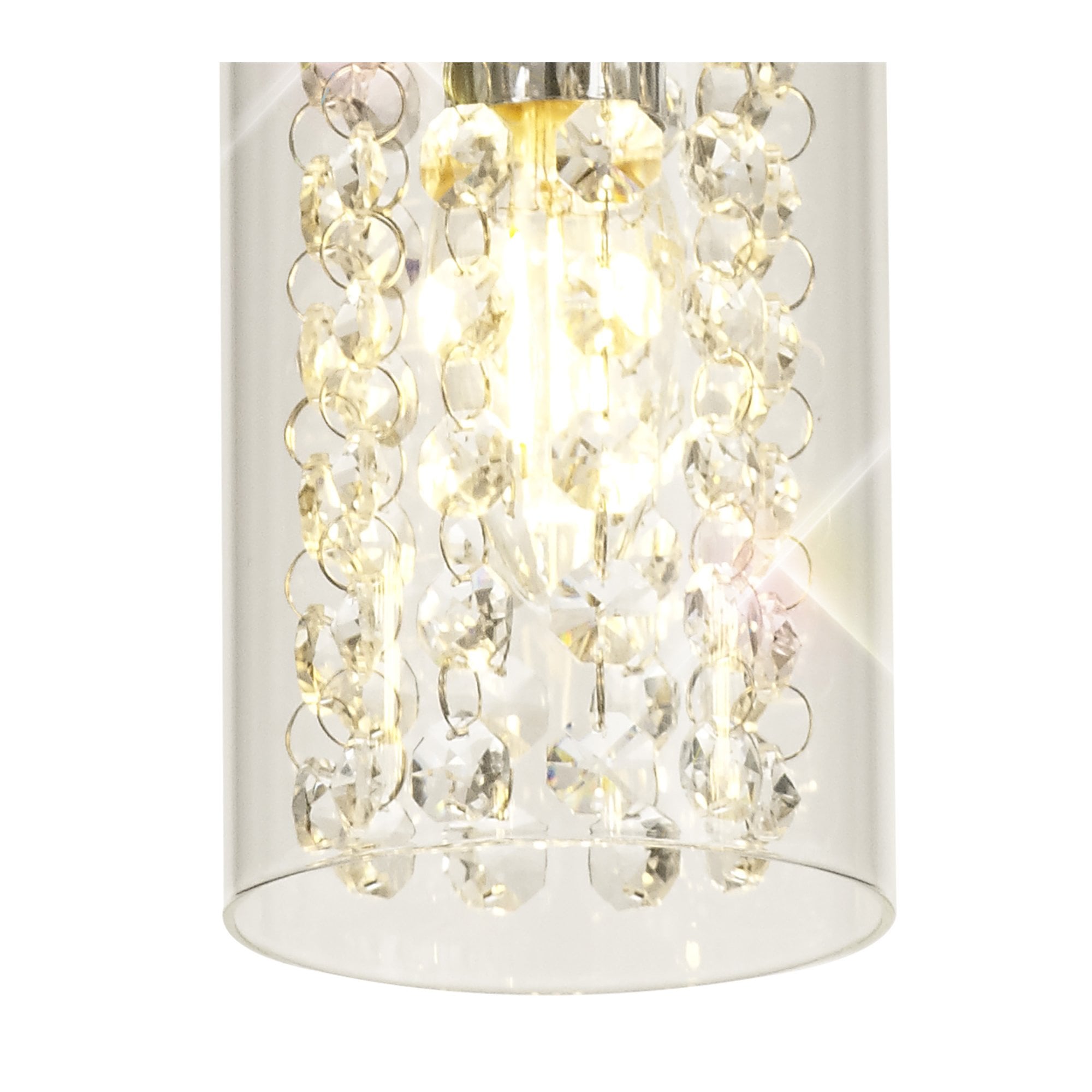 NL70459 Minnie Semi Ceiling 5 Light Polished Chrome/Crystal/Glass