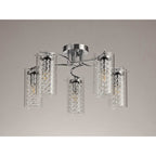 NL70459 Minnie Semi Ceiling 5 Light Polished Chrome/Crystal/Glass
