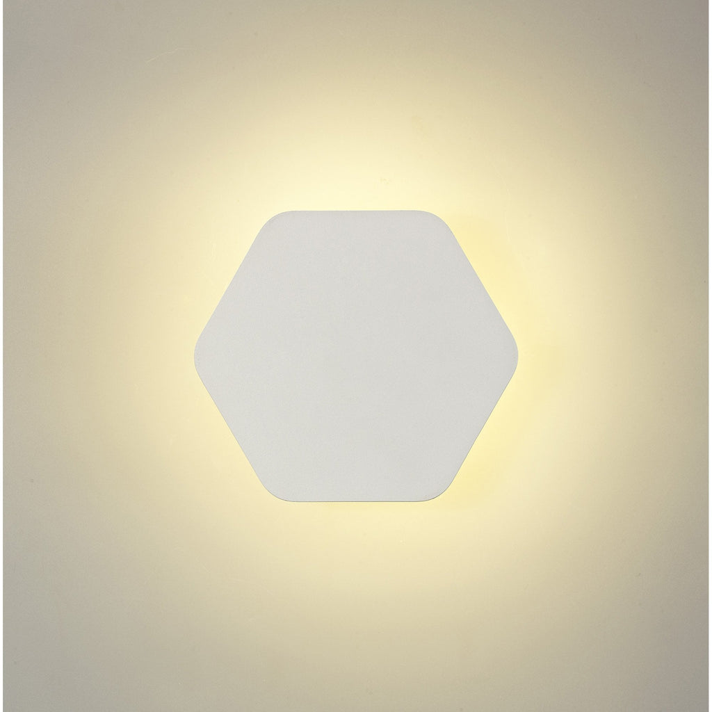 NLK03829 Modena Magnetic Base Wall Lamp LED 15cm Horizontal Hexagonal Sand White