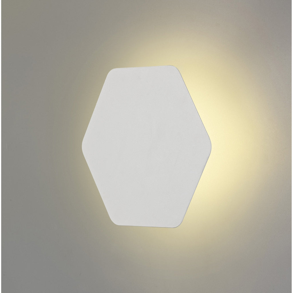 NLK03849 Modena Magnetic Base Wall Lamp LED 20cm Horizontal Hexagonal Sand White