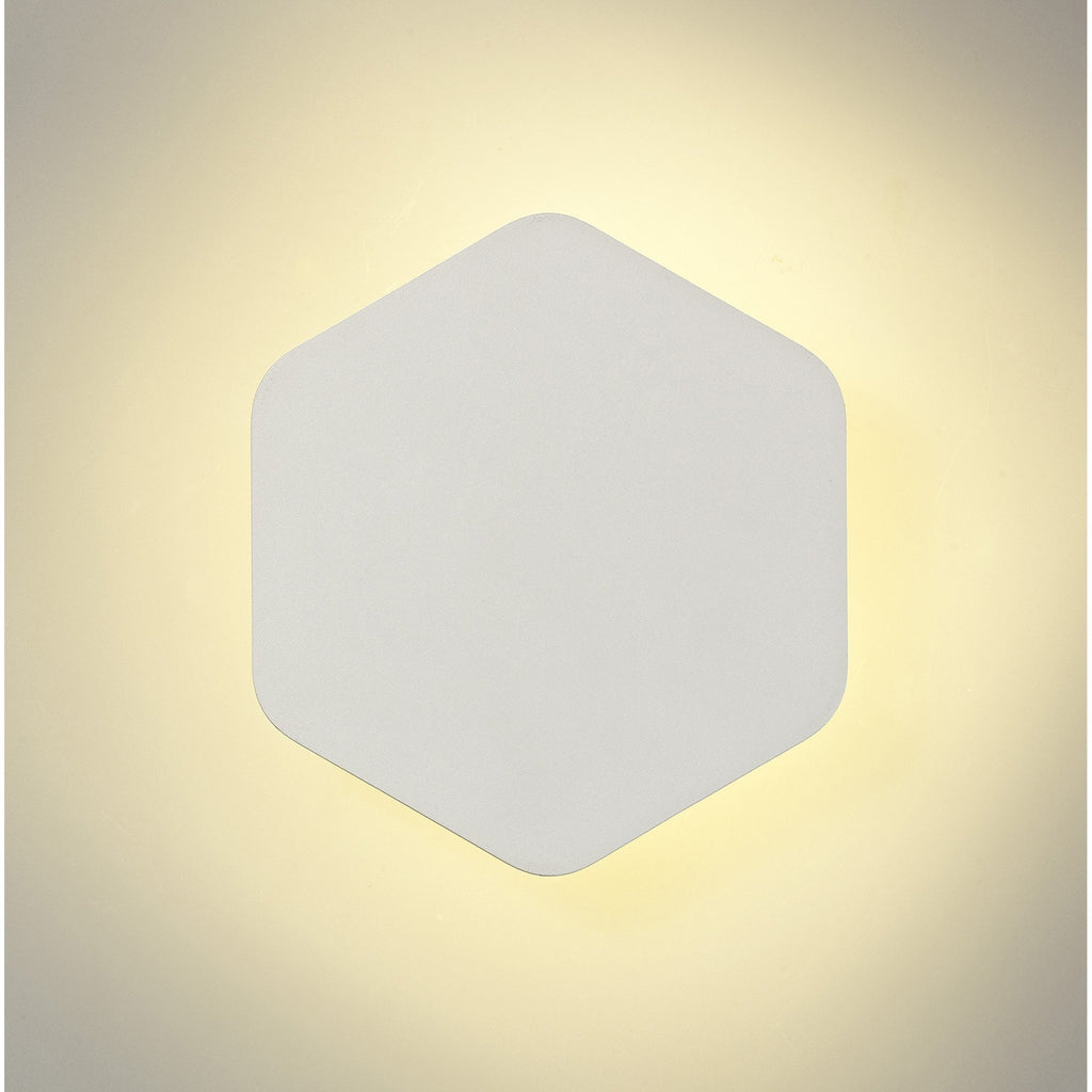 NLK03859 Modena Magnetic Base Wall Lamp LED 20cm Vertical Hexagonal Sand White