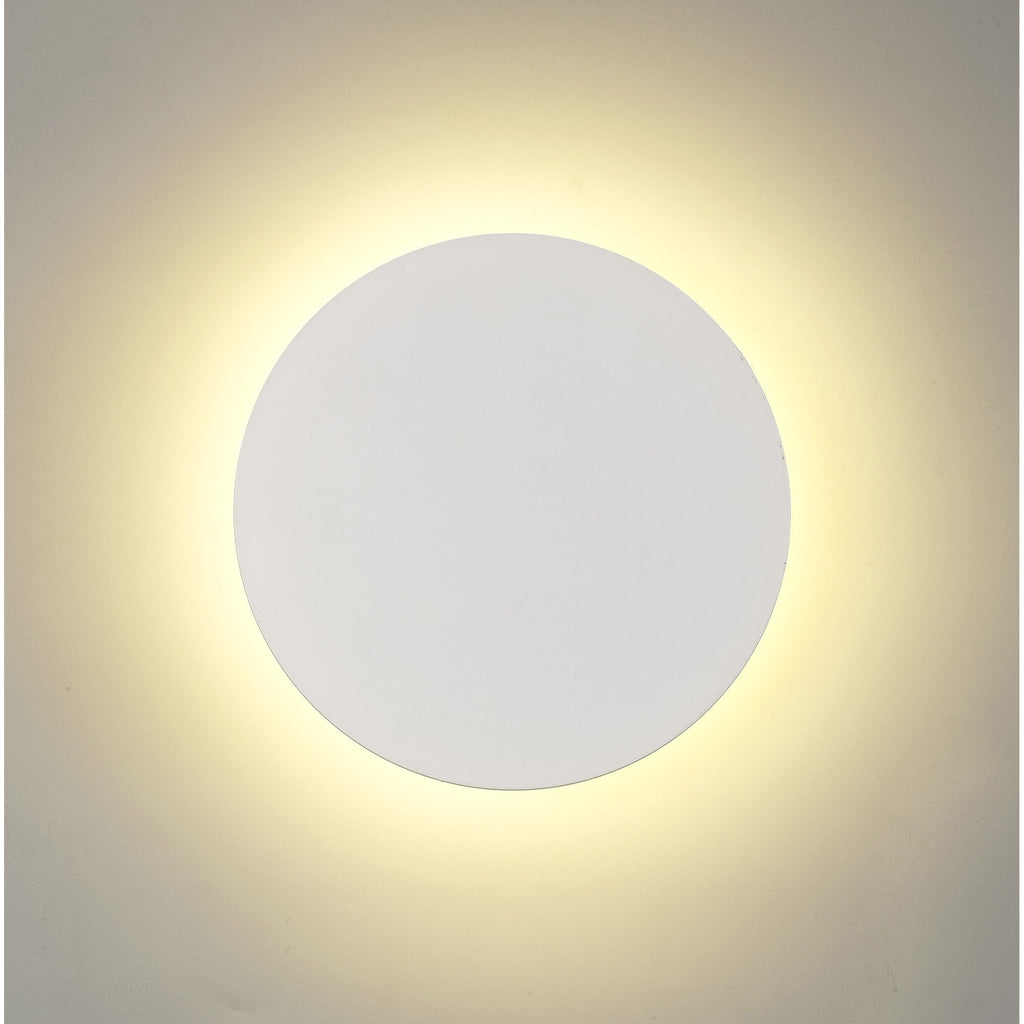 NLK03869 Modena Magnetic Base Wall Lamp LED 20/19cm Round Centre Sand White/Acrylic Frosted Diffuser