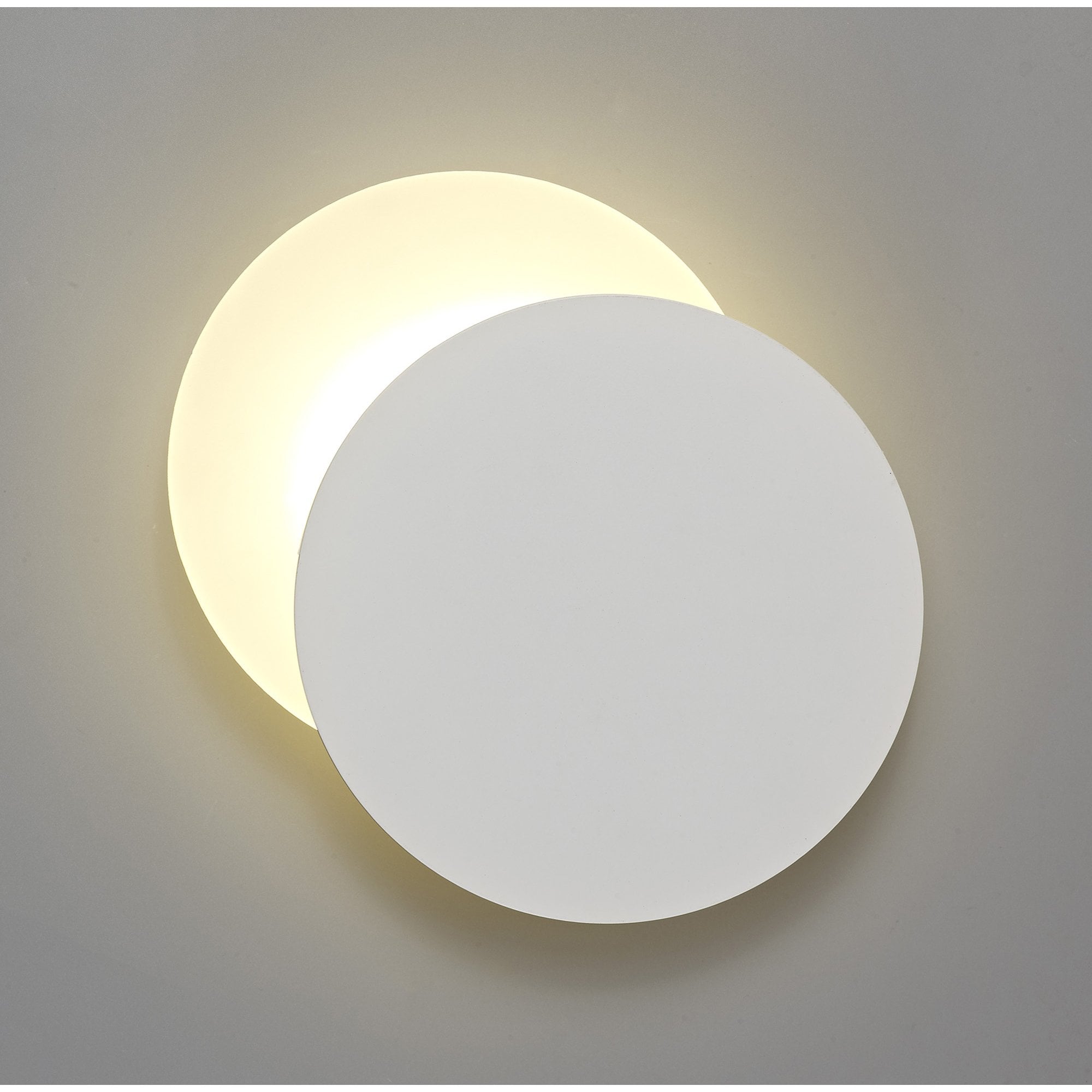 NLK03879 Modena Magnetic Base Wall Lamp LED 20/19cm Round Right Offset Sand White/Acrylic Frosted Diffuser