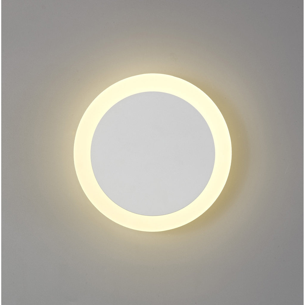 NLK03899 Modena Magnetic Base Wall Lamp LED 15/19cm Round Centre Sand White/Acrylic Frosted Diffuser