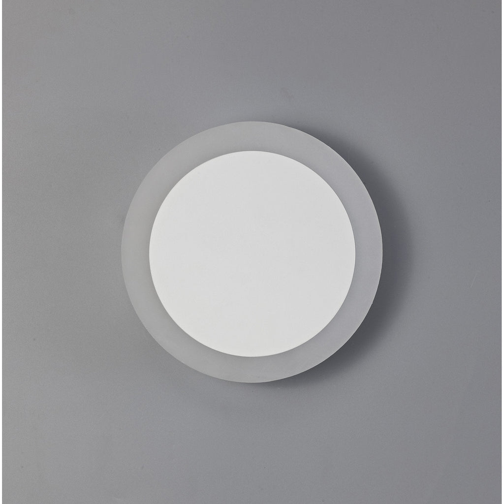 NLK03899 Modena Magnetic Base Wall Lamp LED 15/19cm Round Centre Sand White/Acrylic Frosted Diffuser