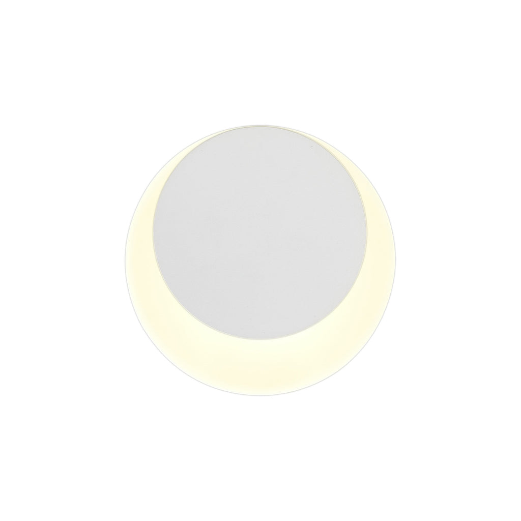 NLK03909 Modena Magnetic Base Wall Lamp LED 15/19cm Round Top Offset Sand White/Acrylic Frosted Diffuser