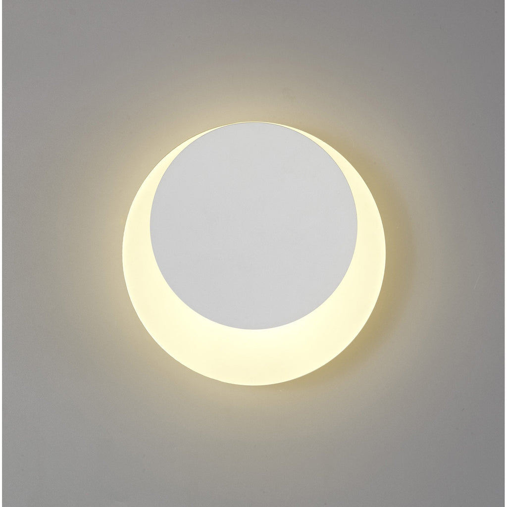 NLK03909 Modena Magnetic Base Wall Lamp LED 15/19cm Round Top Offset Sand White/Acrylic Frosted Diffuser