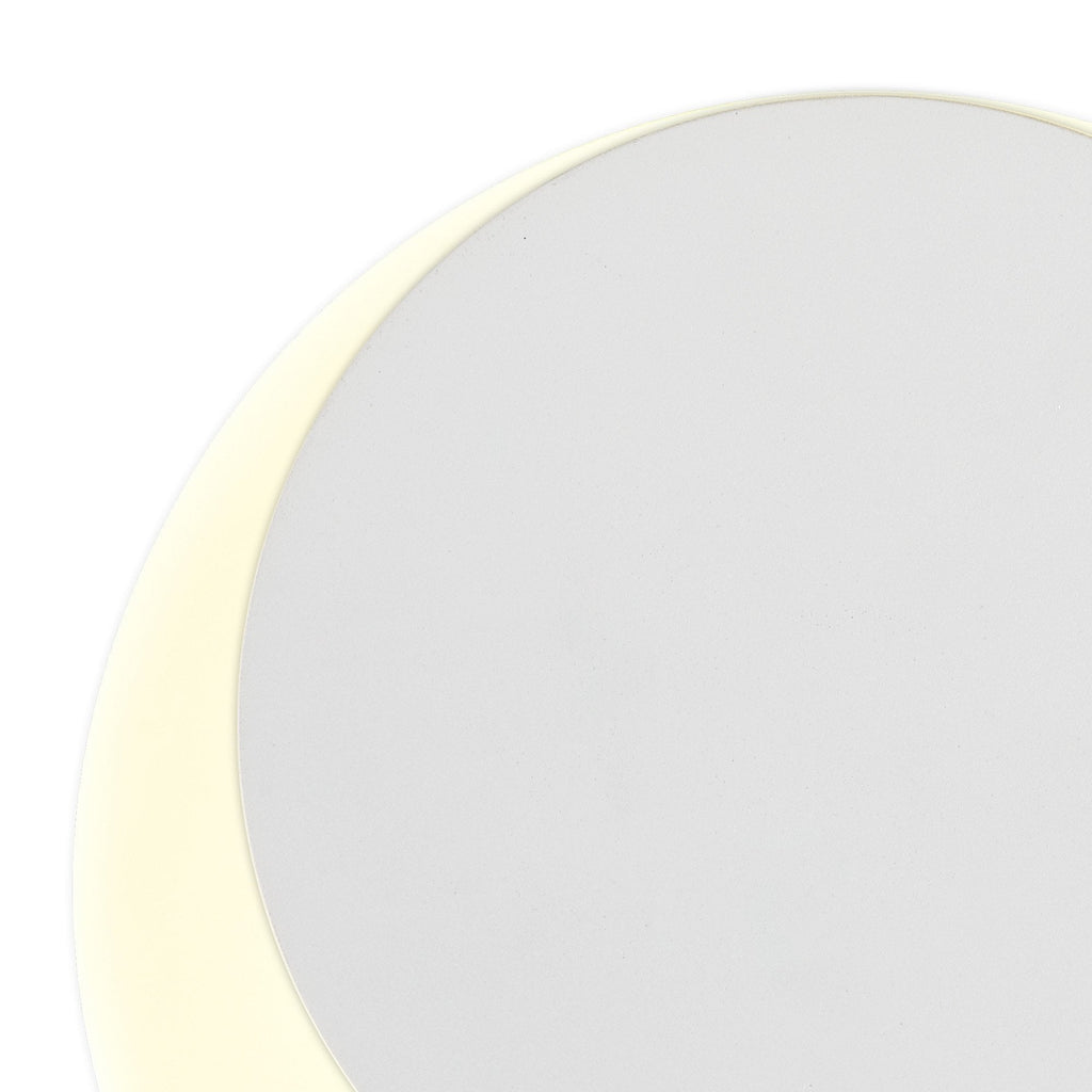 NLK03909 Modena Magnetic Base Wall Lamp LED 15/19cm Round Top Offset Sand White/Acrylic Frosted Diffuser