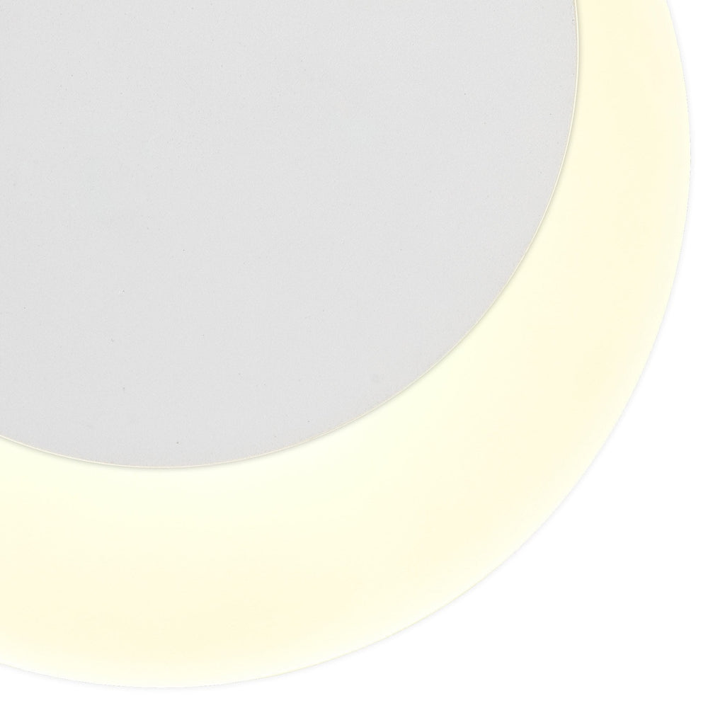 NLK03909 Modena Magnetic Base Wall Lamp LED 15/19cm Round Top Offset Sand White/Acrylic Frosted Diffuser