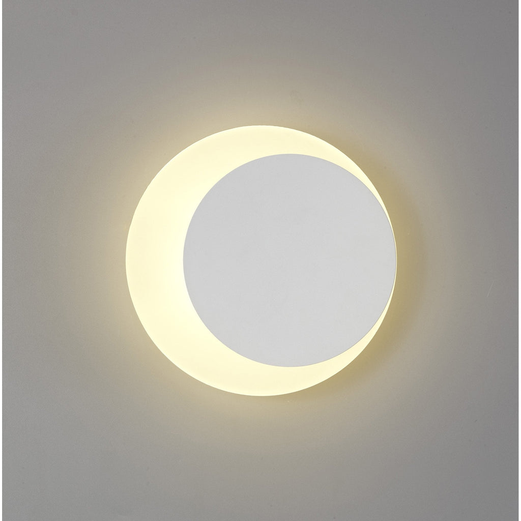 NLK03919 Modena Magnetic Base Wall Lamp LED 15/19cm Round Right Offset Sand White/Acrylic Frosted Diffuser