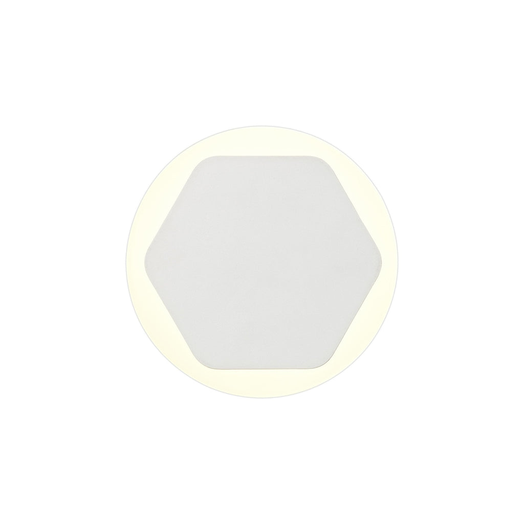 NLK03939 Modena Magnetic Base Wall Lamp LED 15/19cm Horizontal Hexagonal Centre Sand White/Round Acrylic Frosted Diffuser