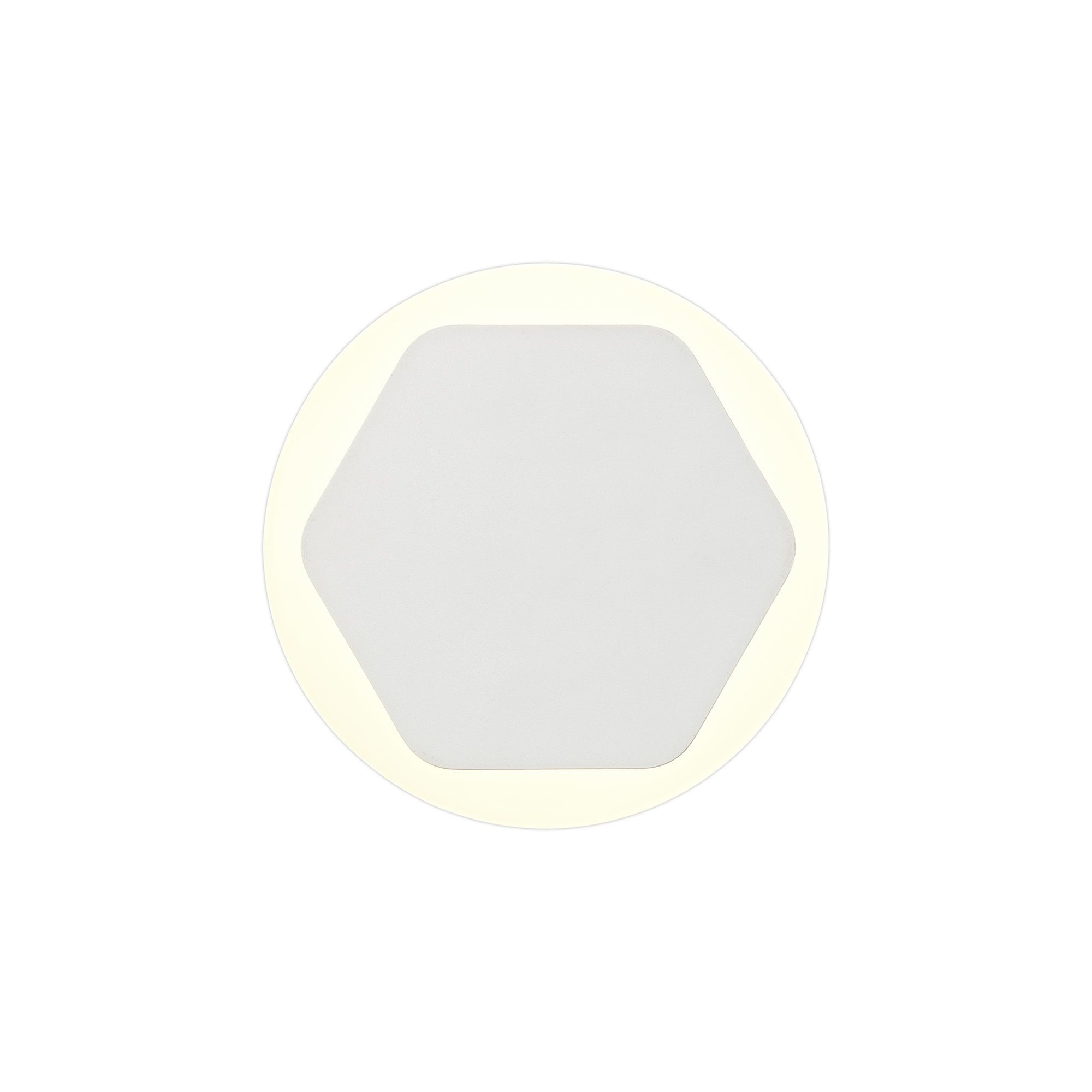 NLK03939 Modena Magnetic Base Wall Lamp LED 15/19cm Horizontal Hexagonal Centre Sand White/Round Acrylic Frosted Diffuser