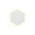 NLK03949 Modena Magnetic Base Wall Lamp LED 15/19cm Vertical Hexagonal Centre Sand White/Round Acrylic Frosted Diffuser