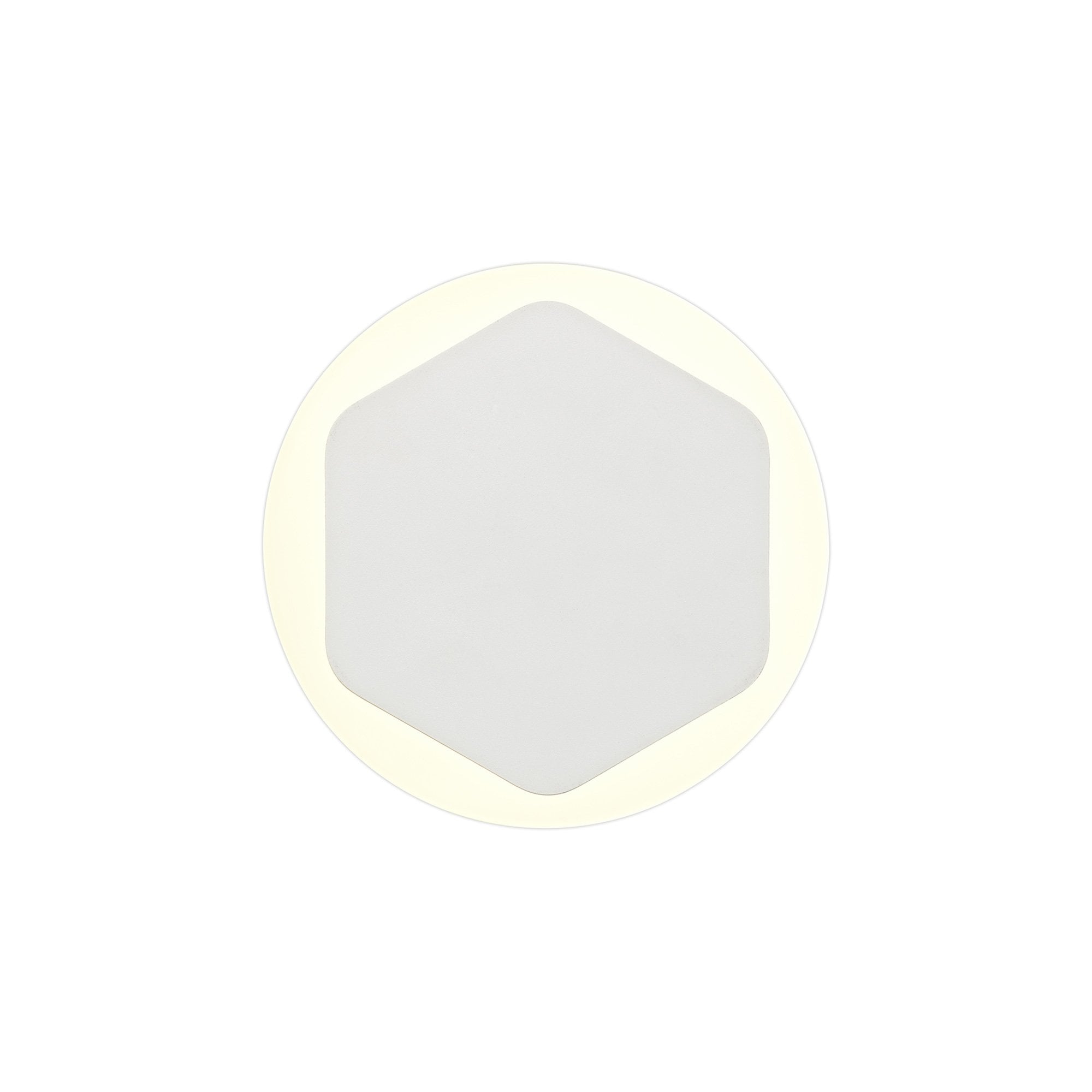 NLK03949 Modena Magnetic Base Wall Lamp LED 15/19cm Vertical Hexagonal Centre Sand White/Round Acrylic Frosted Diffuser