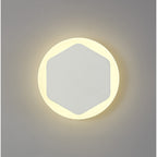 NLK03949 Modena Magnetic Base Wall Lamp LED 15/19cm Vertical Hexagonal Centre Sand White/Round Acrylic Frosted Diffuser
